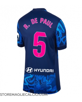 Atletico Madrid Rodrigo De Paul #5 Maglia Gara Terza Repliche 2024-25 Donna Maniche Corte